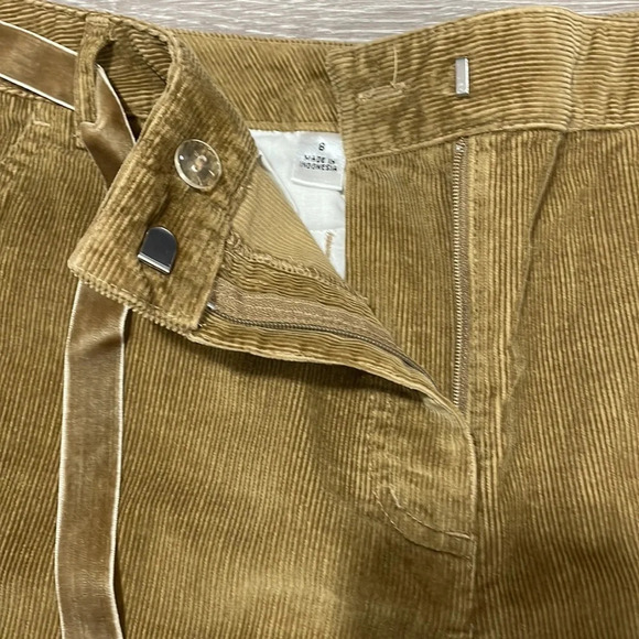 Talbots Petites Stretch Corduroy Cuffed Capri Brown Velvet Ribbon Belt 8 - Picture 10 of 16